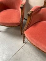 Paire de Bergères en bois mouluré et sculpté de style Louis … (photo 2)