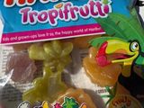 un sachet de bonbons aux fruits tropicaux durs posé sur une table