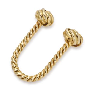 an image of a pair of gold rope earrings
