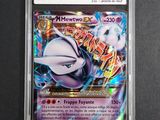 a close up of a card in a plastic case on a table