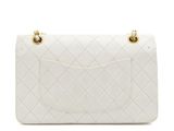 chanel white quilted lambskin flap bag