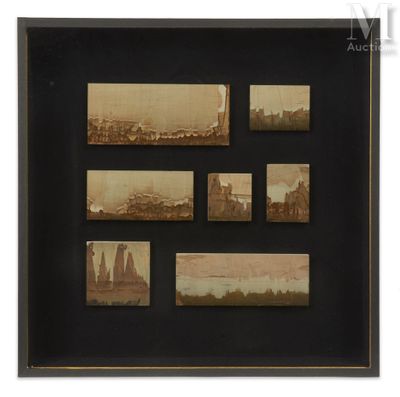 an old photo of a picture of a city with a lot of buildings