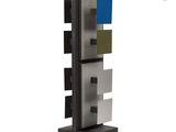an image of a metal and wood display rack
