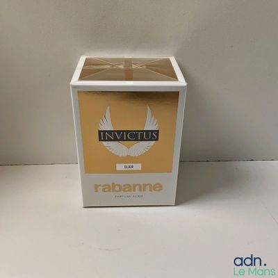 a white box with a yellow and white label on it