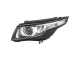 a close up of a headlight of a car on a white background