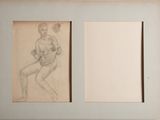 le dessin d'une femme assise sur une chaise, à côté du dessin d'un homme