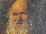 an old painting of a man with a long beard and a white beard