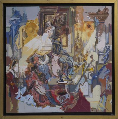 an image of a painting of a group of people in a room