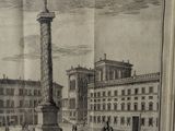a drawing of a monument in the middle of a town square