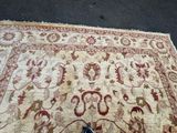 a person standing in front of a rug on the street