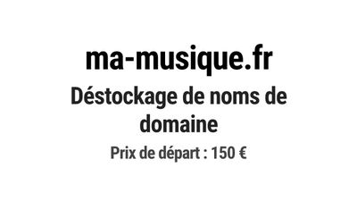 Nom de domaine ma-musique.fr. Catégorie: Musique et audio.