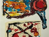 une image représentant une peinture d'une moto et d'une feuille de papier