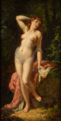 an image of a painting of a woman in a bathing suit