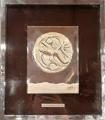 a picture of a picture of an octopus in a glass frame