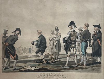 un dessin représentant un groupe d'hommes debout dans un champ