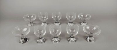 SAINT LOUIS, modèle Isis. Suite de 3 verres à eau, 3 verres …