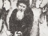a drawing of a group of people standing around each other