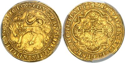 une pièce d'or portant l'image d'un homme