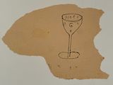 a drawing of a wine glass on a piece of paper