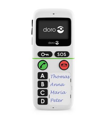 l'arrière d'un téléphone portable blanc sur lequel est collé un autocollant