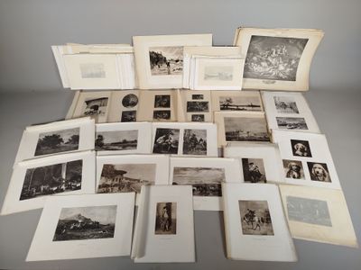 Réunion d'environ quatre-vingt-cinq estampes et planches sur…