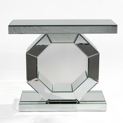 an image of a modern console table with a glass top