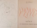 two pages of a book with a drawing of a man on a horse