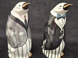 pair of penguin salt and pepper shakers with tuxedo in tuxedo tuxedo suit