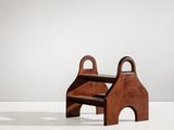 paire de tabourets en bois en forme de cheval