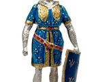 a figurine of a man dressed in blue and gold