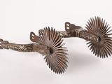 pair of antique brass door handles with birds on them