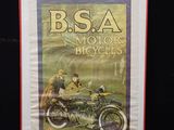 une vieille affiche représentant un chien à moto sur fond noir