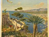 nice vintage travel poster of nice, france