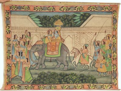 INDE, XXème siècle. Procession aux éléphants.