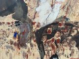 un tableau accroché au mur représentant un homme et une femme