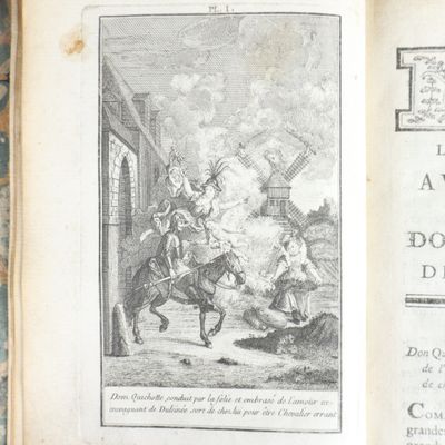 un vieux livre avec le dessin d'un homme sur un cheval