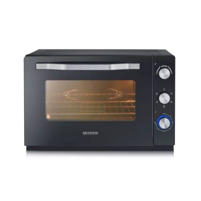 an image of a black toaster oven on a white background