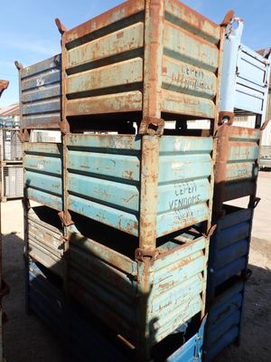 a stack of metal containers that are stacked on top of each other
