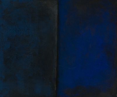 une image représentant un tableau composé de deux carrés bleus et noirs