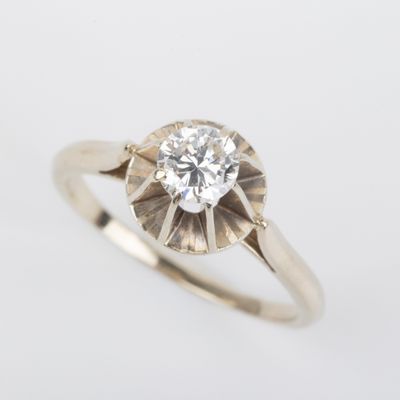 Bague solitaire diamant taille brillant, 0.40 carat env, mon…