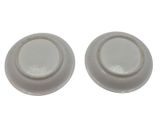 pair of white porcelain plates on a white surface with a white background