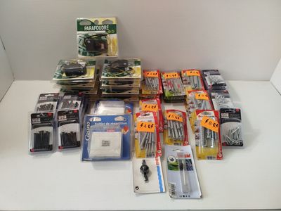 un grand nombre d'objets posés sur une table