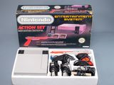 nintendo entertainment system in a box with power cords and accessories