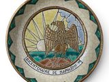 an image of a decorative plate with the seal of the state of north carolina