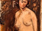 une image représentant un tableau d'une femme nue debout devant un miroir