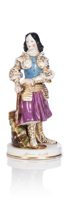 FLACON figurant Jeanne Hachette casque bleu et jupe violet s…