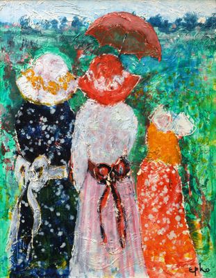 EPKO Willering (né en1928) - Jeunes filles se promenant vues…