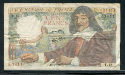 un ancien billet de banque sur lequel figure l'image d'un homme tenant un éventail