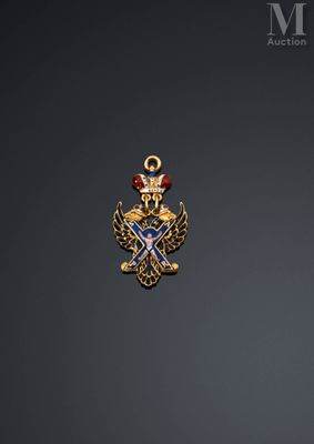 a close up of a medal on a black background