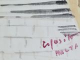 a picture of a painting of a brick wall with words written on it